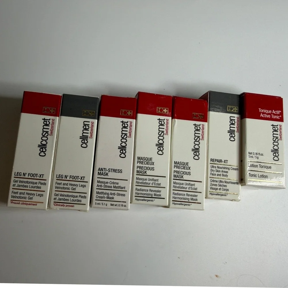 Cellcosmet Cellmen Switzerland Skincare Set Travel Size Masks Gel Tonic 7pc NEW